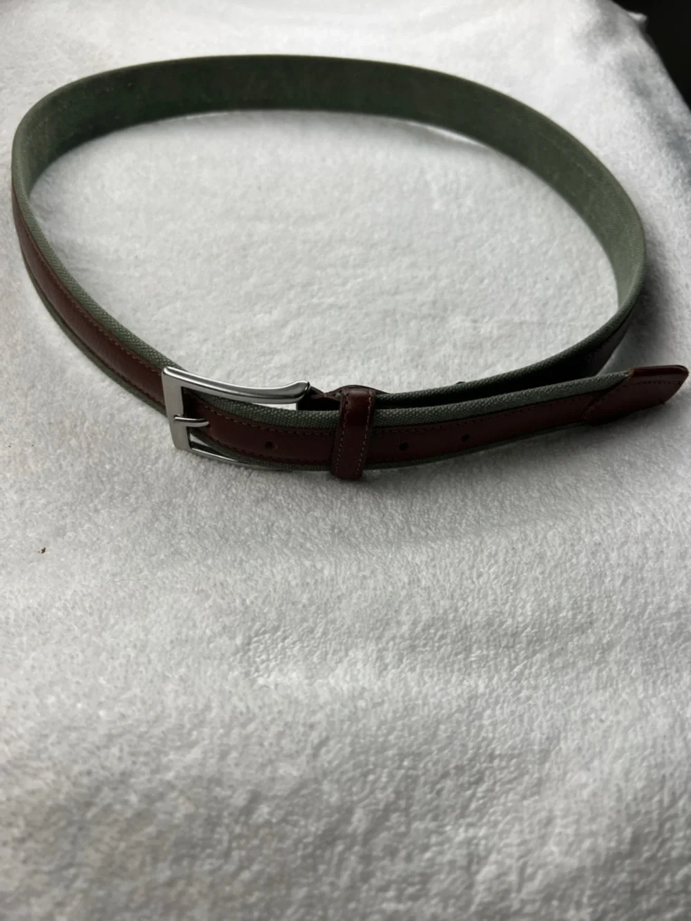 Officina Artigiana 40 Italia Preppy Genuine Leather Brwn/Gren Belt Made in Italy